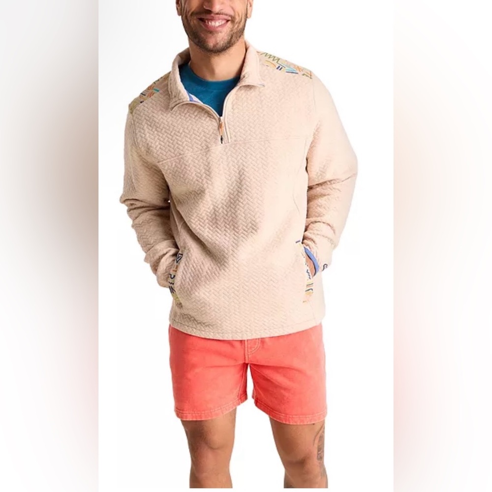 Chubbies Sandstorm Quilted Quarter Zip Jacket Men Size X-Large NEW